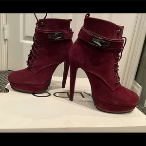 ALDO burgundy stiletto booties